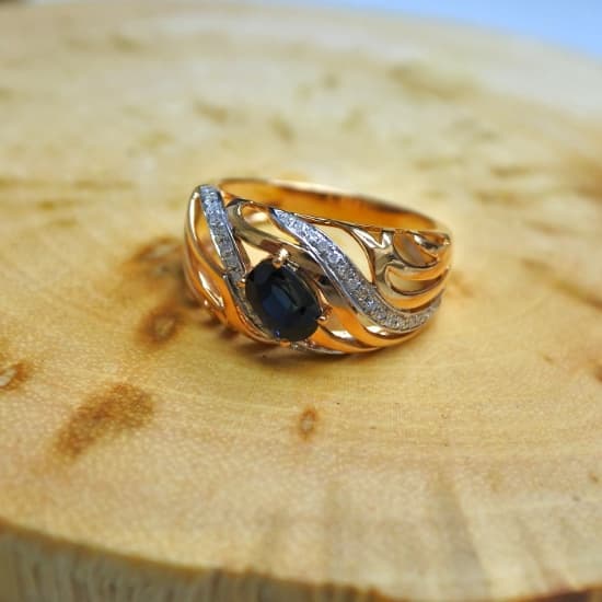 14KR Sapp & Diamond Set