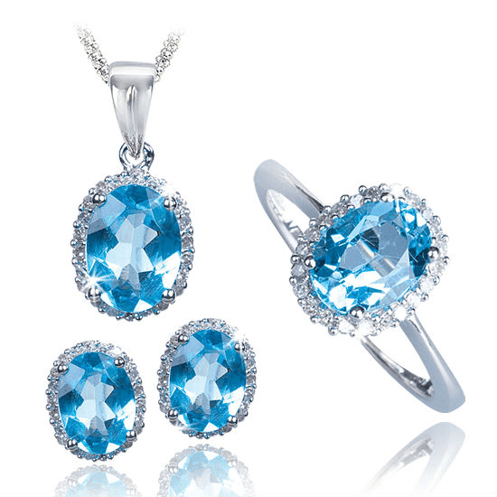 18K Diamond & Gemstone Set