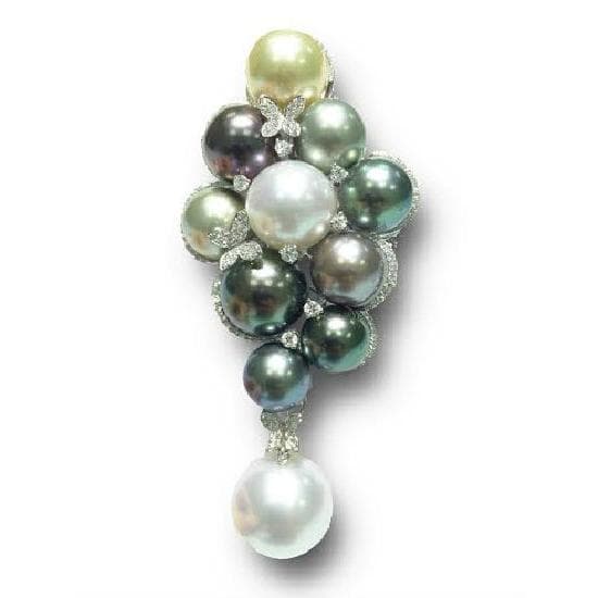 18K Diamond & Pearl Pendant