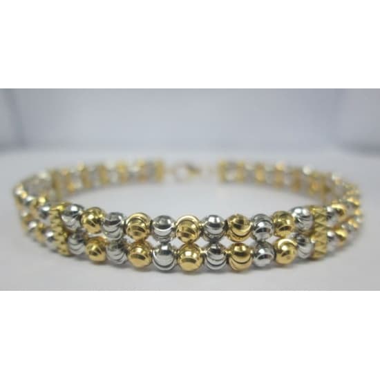 18K Gold Bead Bangle