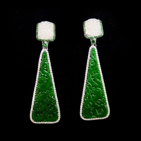 18K Jade Earring