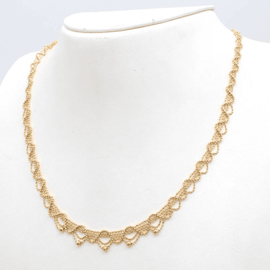 18K YG LACE NECKLACE