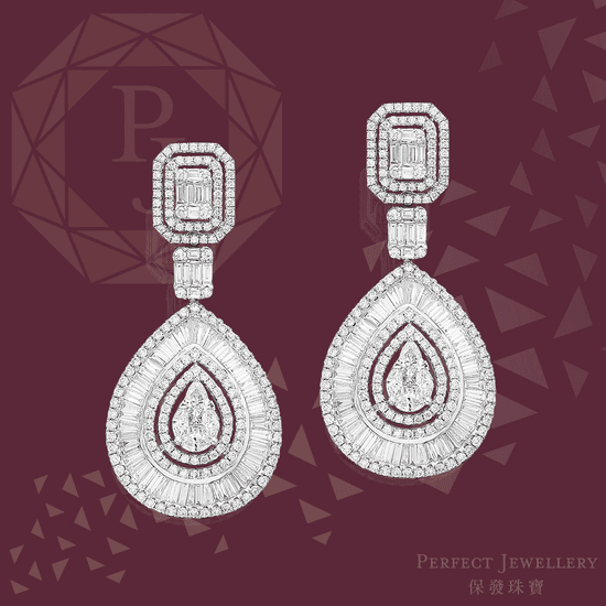 18KW EARRING WITH DIAMOND