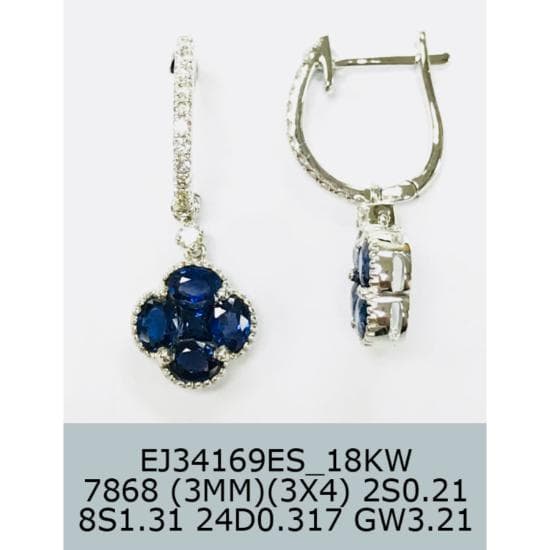 18KW Sapphire Earring