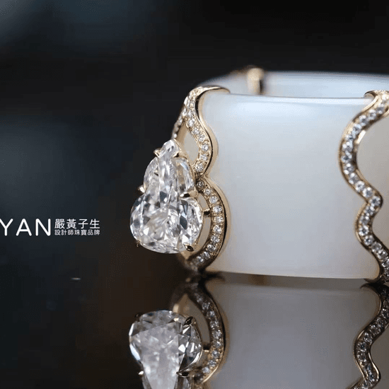18k gold hetian jade ring