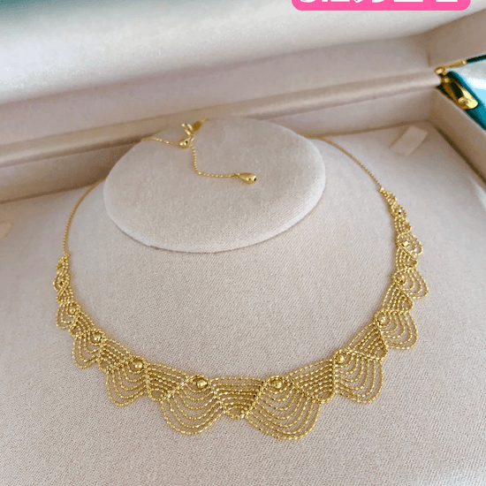 18k gold lace necklace