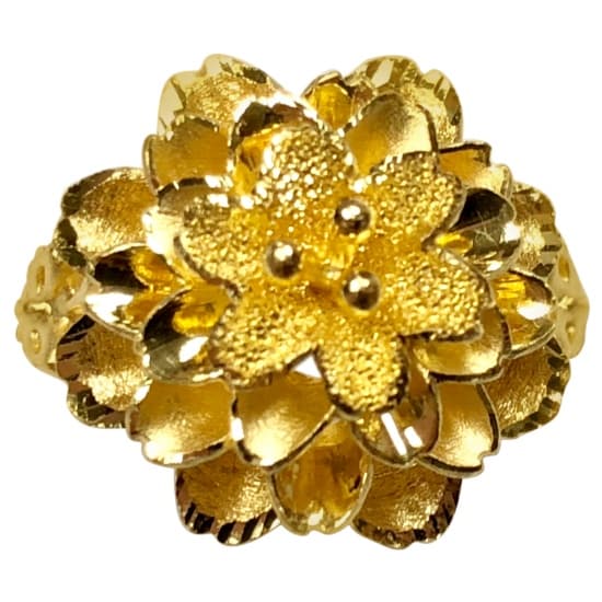24K Floral Gold Ring