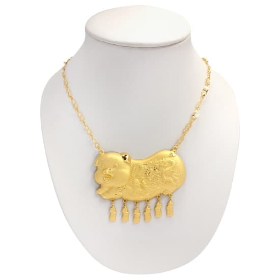24K Gold Pig Necklace
