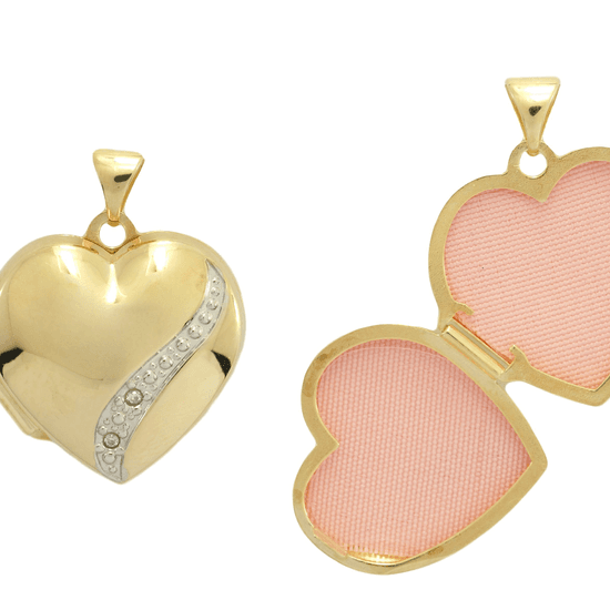 9K GOLD DIAMOND LOCKET