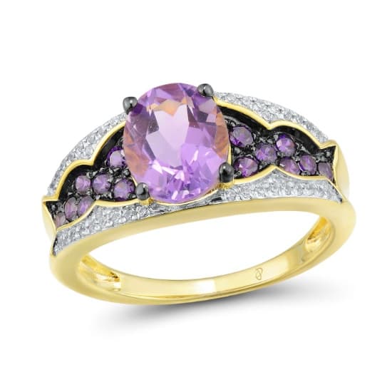 Amethyist Diamond Ring