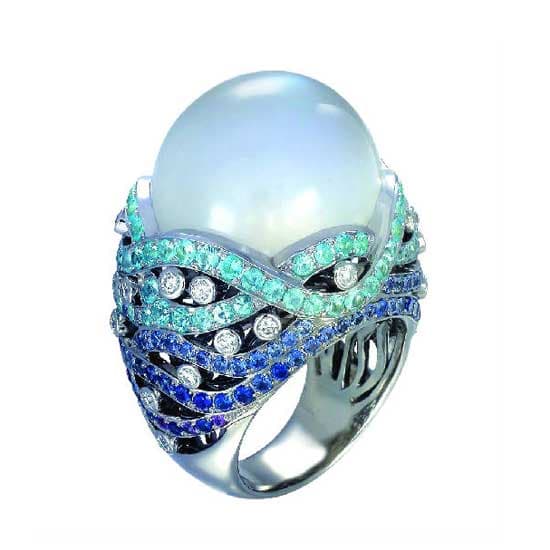 Blue Moonstone Ring