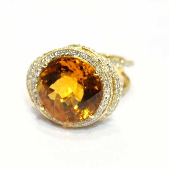 Citrine Diamond Ring