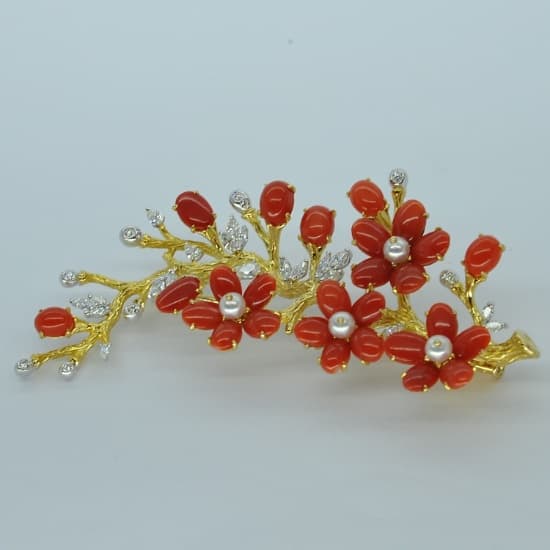 Coral Brooch