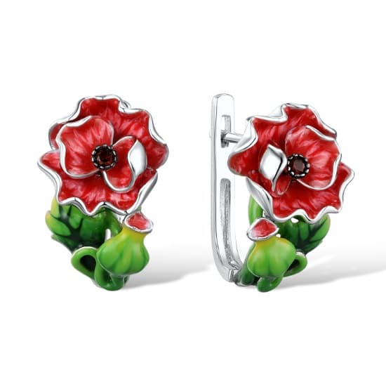 Enamel Flower Earring