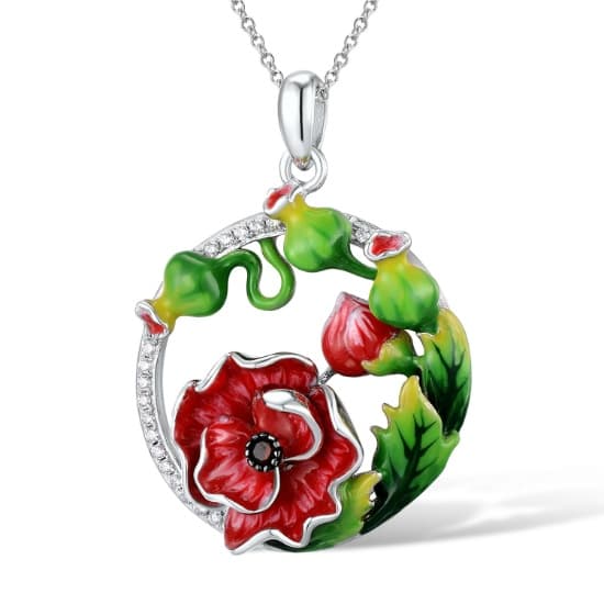 Enamel Flower Pendant
