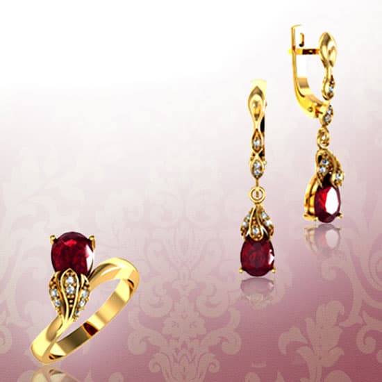 Garnet Jewelry Set