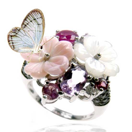 Gemstone Flower Ring