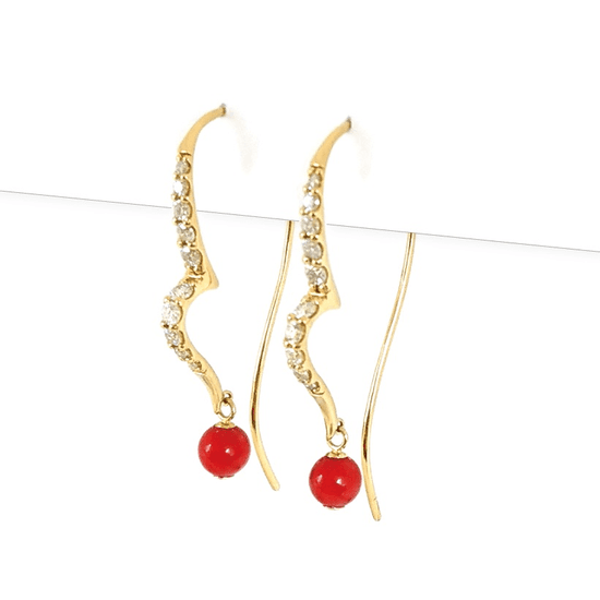 Heart Flame Coral Earring