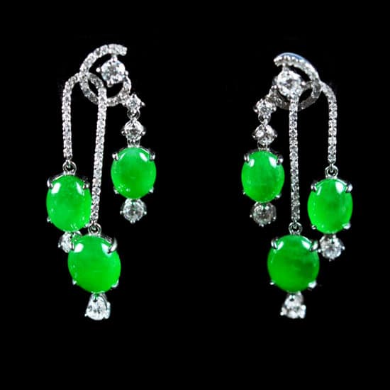 Jadeite Cabochon Earrings