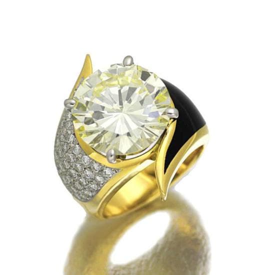 K18/Pt Diamond Ring