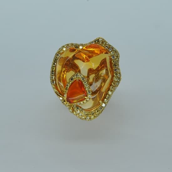 Mexican Fire Opal Ring