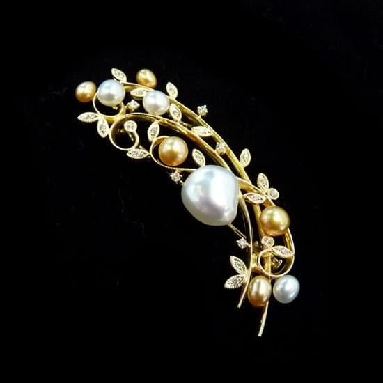 Pearl Diamond Brooch