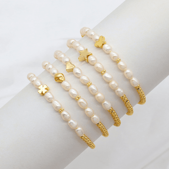 Pearl With Brass Bracelet
