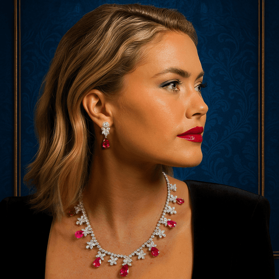 Pink Spinel Jewellery Set