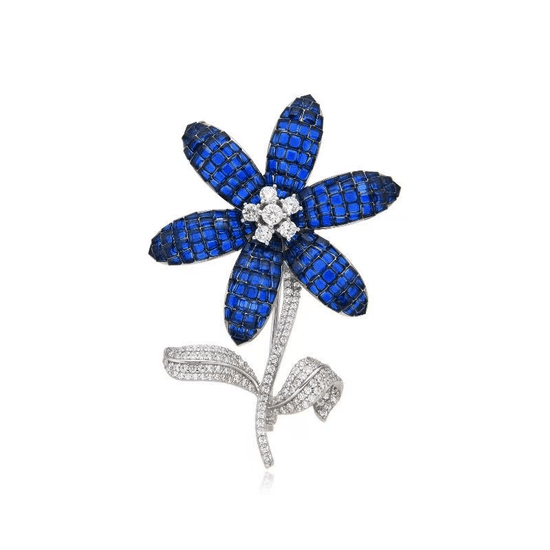 Silver jewelry brooch