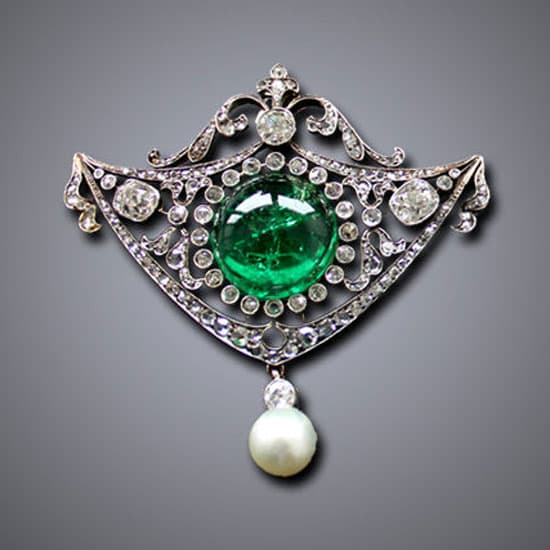 Victorian Emerald Brooch